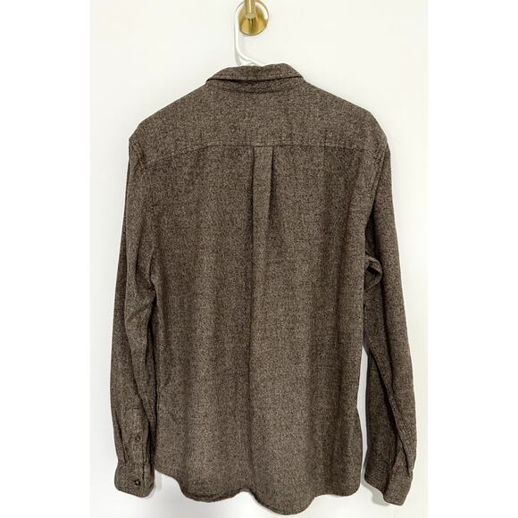 14 & UNION Button Down Tan Trim Fit Shirt 100% Cotton Long Sleeve Men Large - Picture 2 of 8